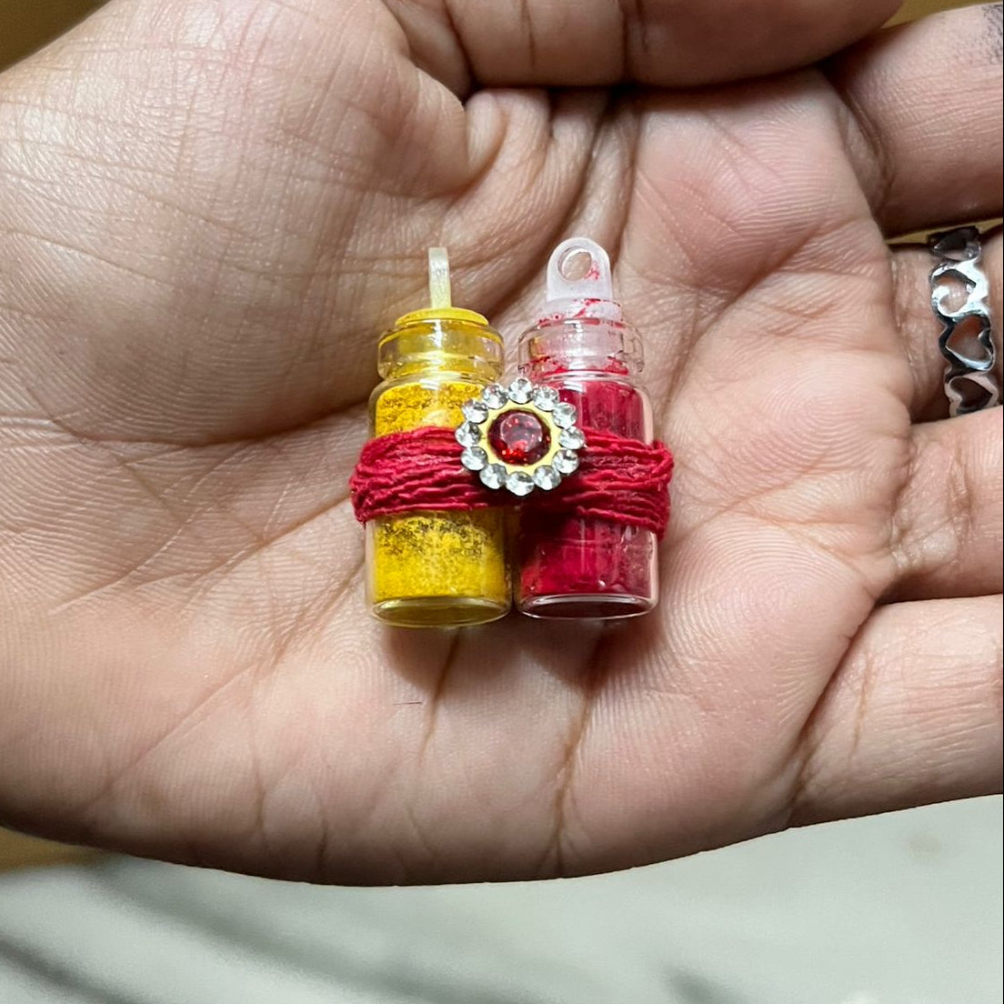 Crystal stone manjal kumkum