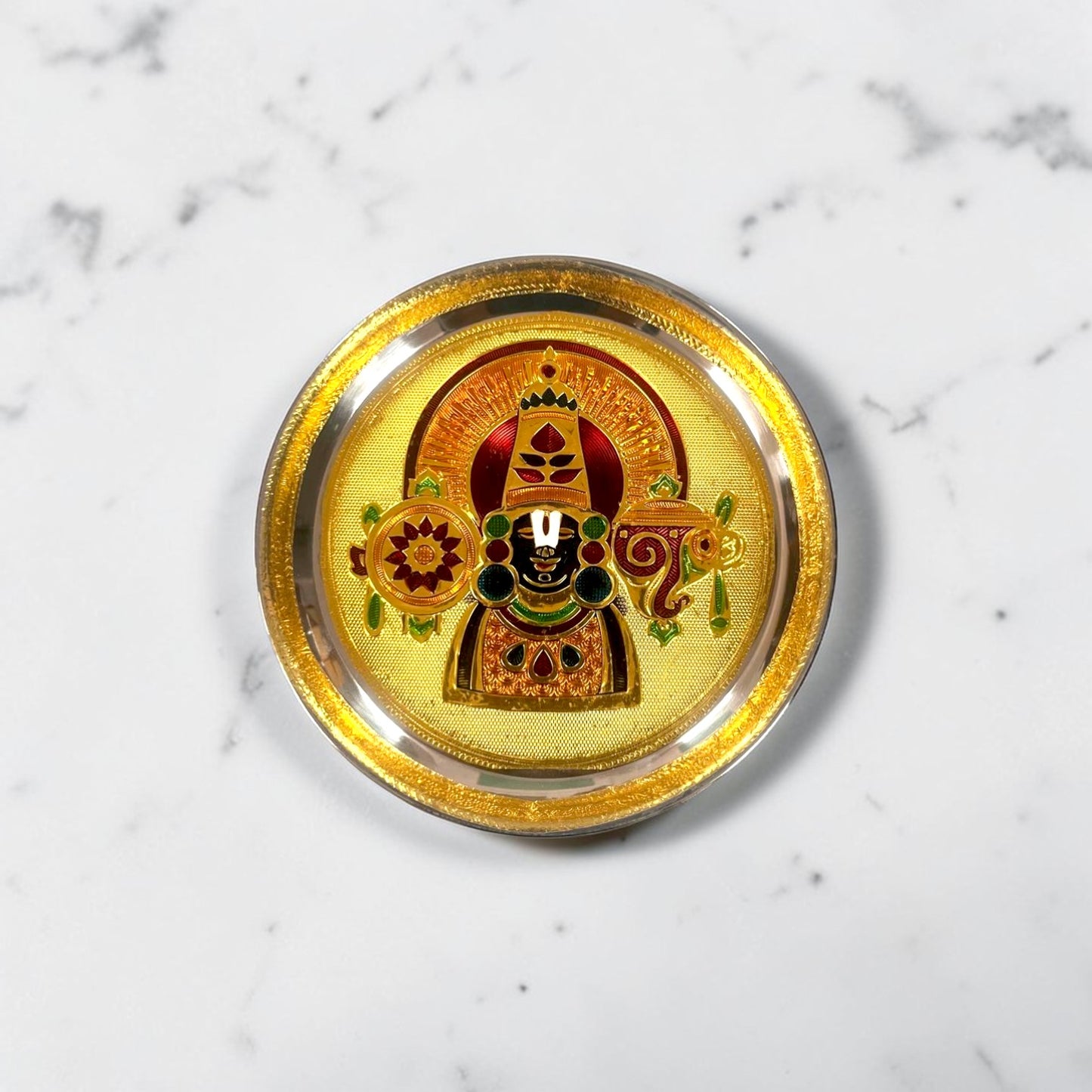 Perumal Meenakari plate - 7 inches