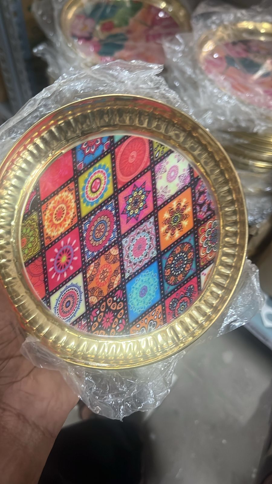 Floral brass plate - 5 inch (Assorted)