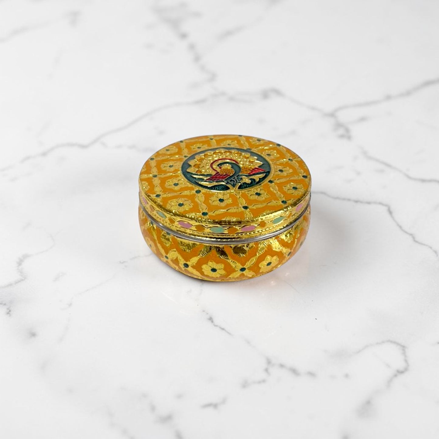Colour Meenakari Steel Box - 5 inch (Assorted)