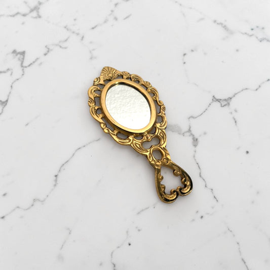 Brass Antique hand mirror