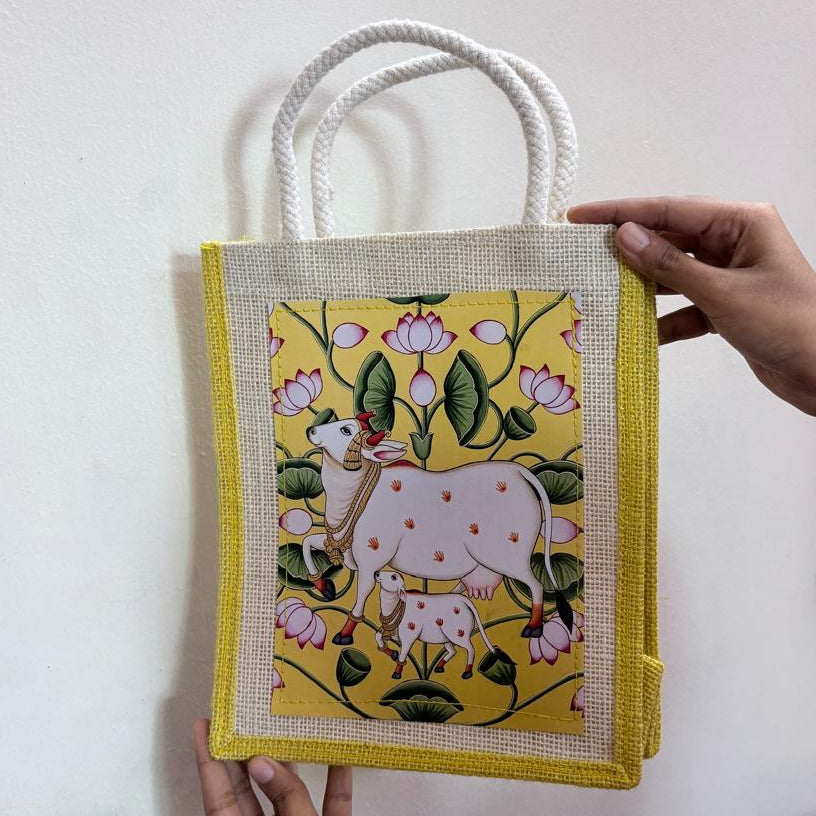 Pichwai printed bag (Assorted) without zip